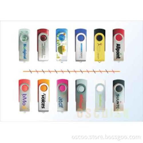 Twist style USB flash drive with Silver or Golden coated